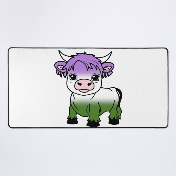 Item preview, Cute Genderqueer Pride Highland Cow, Genderqueer Pride Flag Colors designed and sold by Travelslightly.