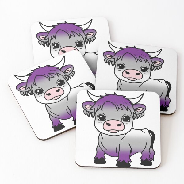 Item preview, Cute Graysexual Pride Highland Cow, Graysexual Pride Flag Colors designed and sold by Travelslightly.