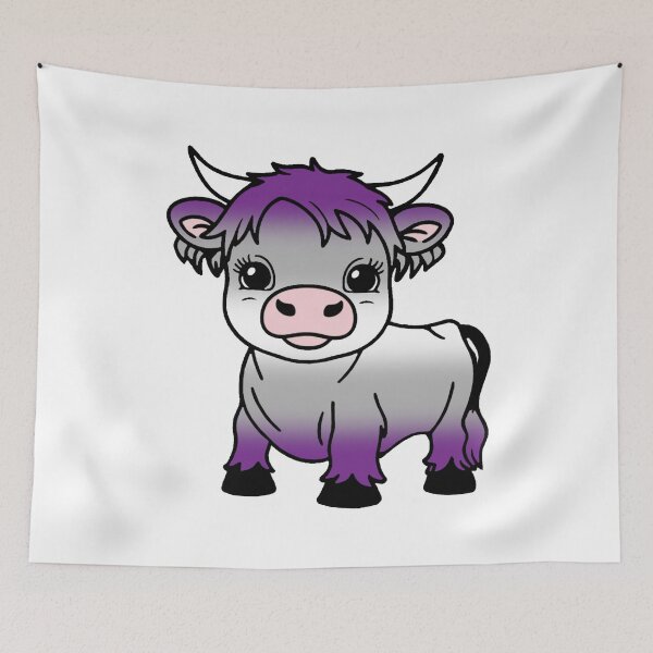 Item preview, Cute Graysexual Pride Highland Cow, Graysexual Pride Flag Colors designed and sold by Travelslightly.