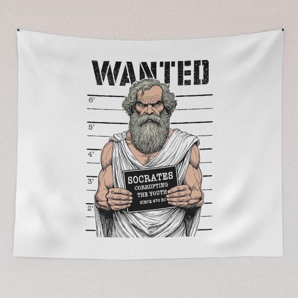 Item preview, Socrates Corrupting Youth Funny Philosophy Police Mugshot designed and sold by GrandeDuc.