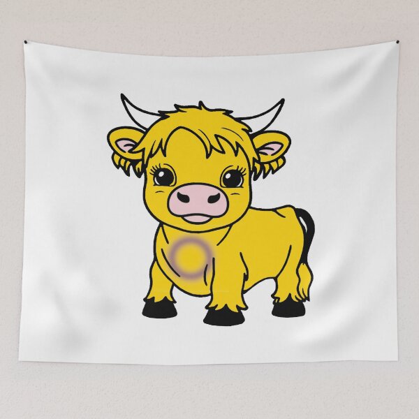 Item preview, Cute Intersex Pride Highland Cow, Intersex Pride Flag Colors designed and sold by Travelslightly.
