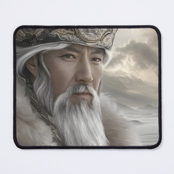 Item preview, Regal figure in ornate robe gazes over snowy landscape designed and sold by Artessie.
