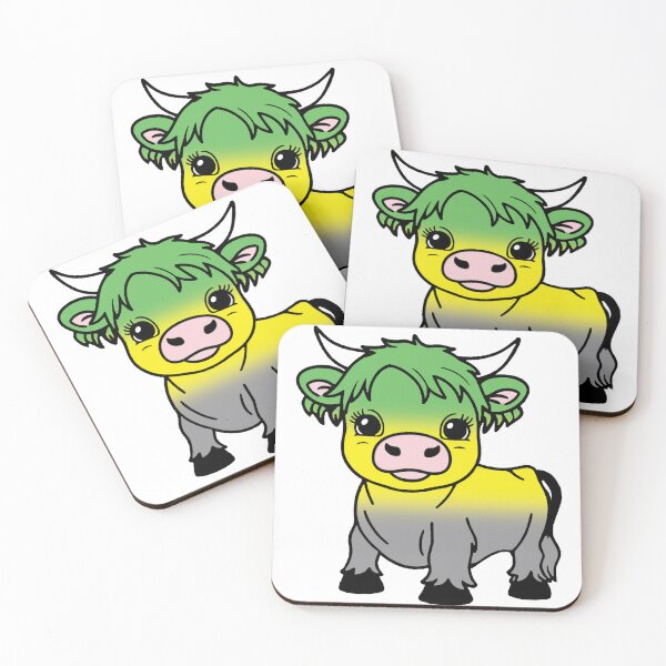 Item preview, Cute Lithromantic Pride Highland Cow, Lithromantic Pride Flag Colors designed and sold by Travelslightly.