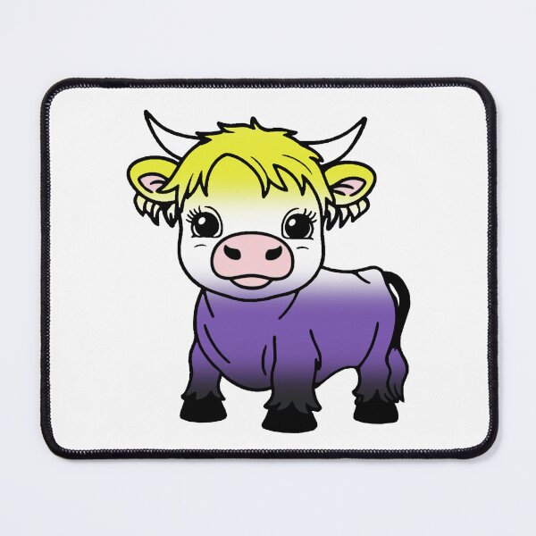 Item preview, Cute Nonbinary Pride Highland Cow, Nonbinary Pride Flag Colors designed and sold by Travelslightly.