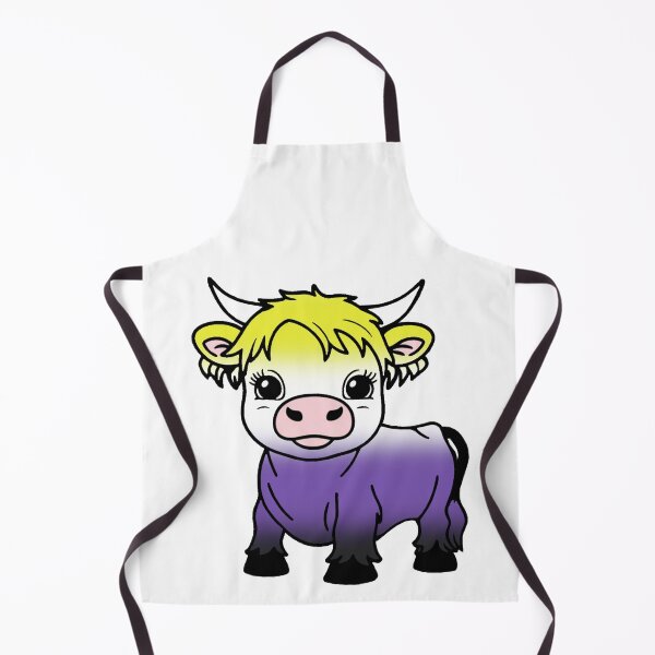 Item preview, Cute Nonbinary Pride Highland Cow, Nonbinary Pride Flag Colors designed and sold by Travelslightly.