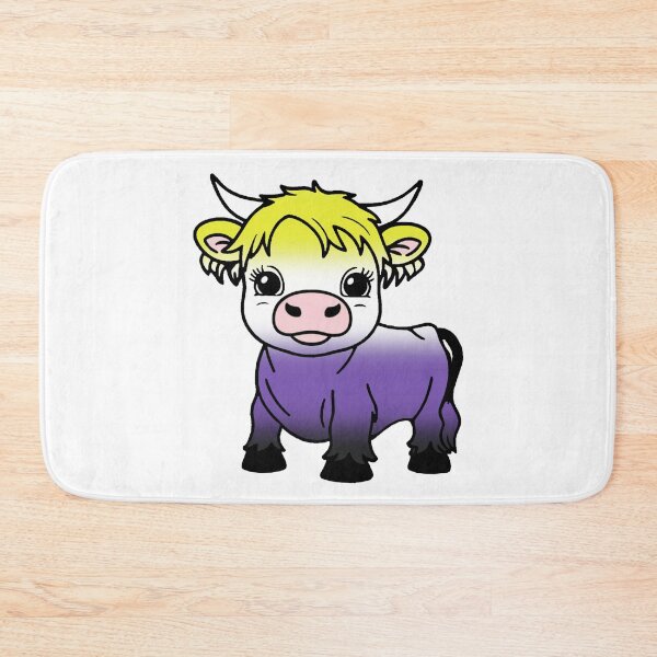 Item preview, Cute Nonbinary Pride Highland Cow, Nonbinary Pride Flag Colors designed and sold by Travelslightly.