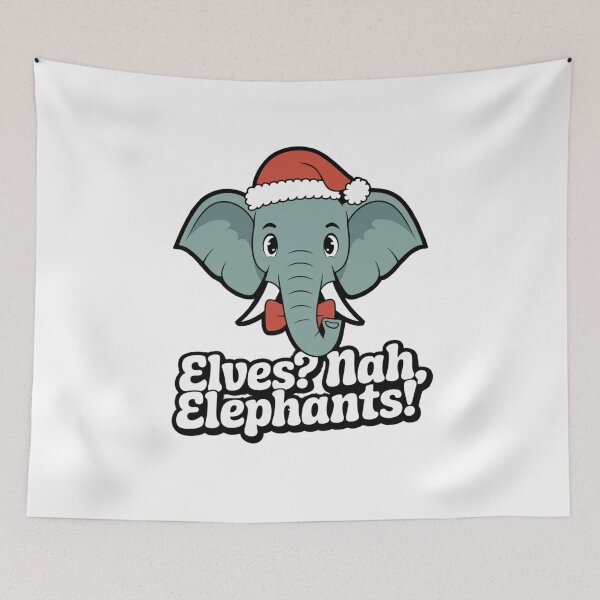 Item preview, Cute Christmas ElephantKawaii Christmas ElephantChristmas Elephant designed and sold by RadiantRoost.