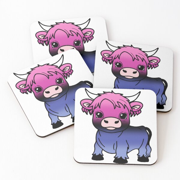 Item preview, Cute Omnisexual Pride Highland Cow, Omni Pride Flag Colors designed and sold by Travelslightly.