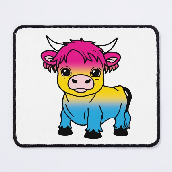 Item preview, Cute Pansexual Pride Highland Cow, Pan Pride Flag Colors designed and sold by Travelslightly.