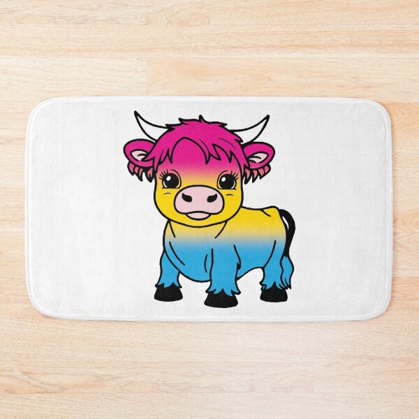 Item preview, Cute Pansexual Pride Highland Cow, Pan Pride Flag Colors designed and sold by Travelslightly.