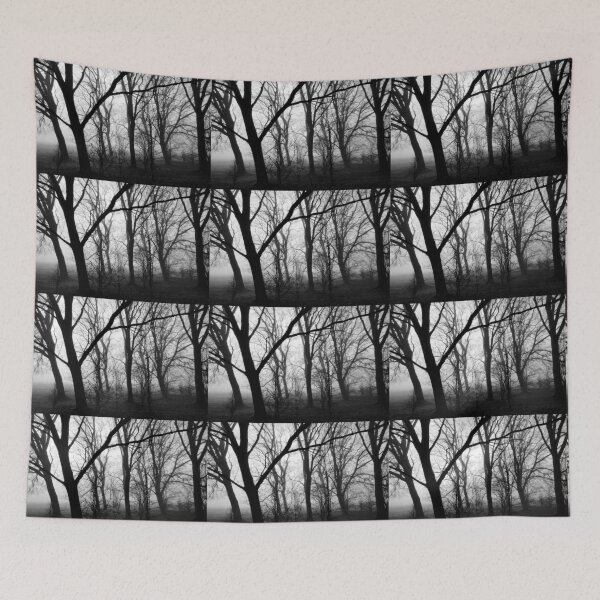 Item preview, Winter trees in fog, monochrome designed and sold by paulboizot.