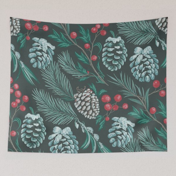 Item preview, Snowy Pinecones and Berries Design designed and sold by pnidesign.