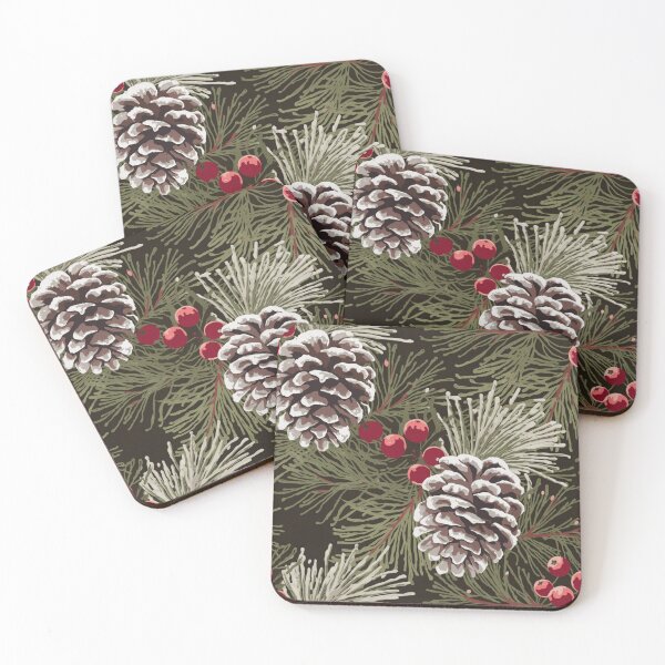 Item preview, Snowy Pinecones and Berries Design designed and sold by pnidesign.