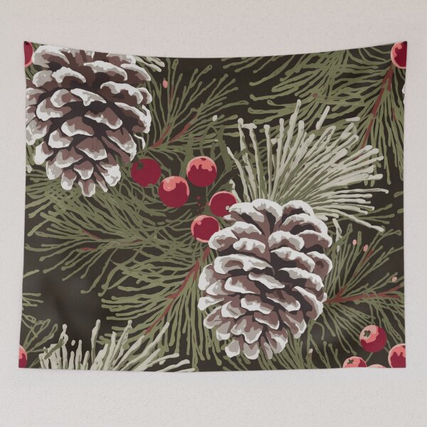 Item preview, Snowy Pinecones and Berries Design designed and sold by pnidesign.