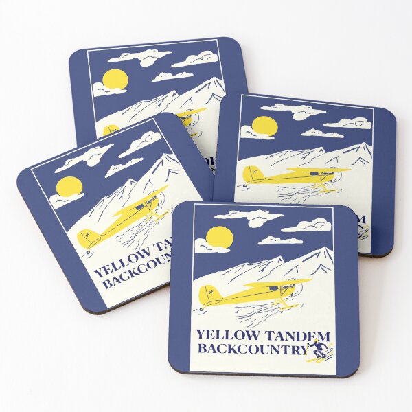 Item preview, Yellow Tandem Backcountry Skiing designed and sold by OldSoulArt.
