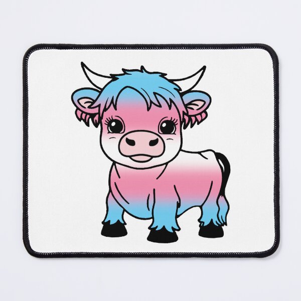 Item preview, Cute Transgender Pride Highland Cow, Trans Pride Flag Colors designed and sold by Travelslightly.