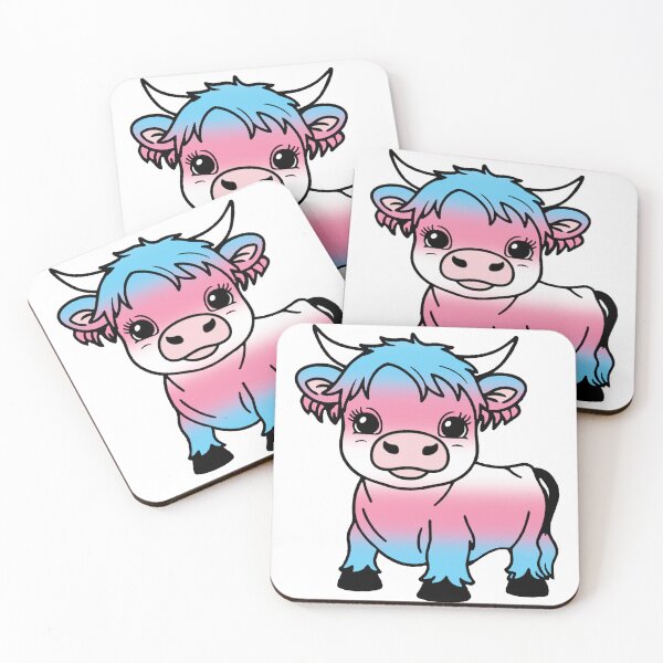 Item preview, Cute Transgender Pride Highland Cow, Trans Pride Flag Colors designed and sold by Travelslightly.