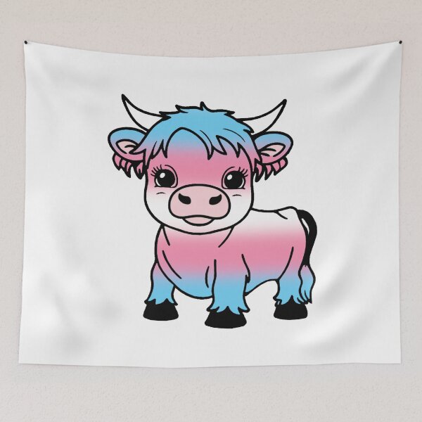 Item preview, Cute Transgender Pride Highland Cow, Trans Pride Flag Colors designed and sold by Travelslightly.