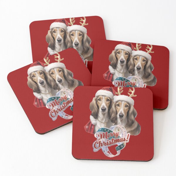 Item preview, Afghan Hounds Merry Christmas  designed and sold by Khala.