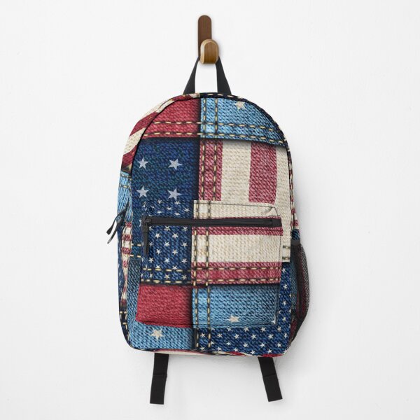 Item preview, Patchwork denim with stars and stripes designed and sold by Elmanji.