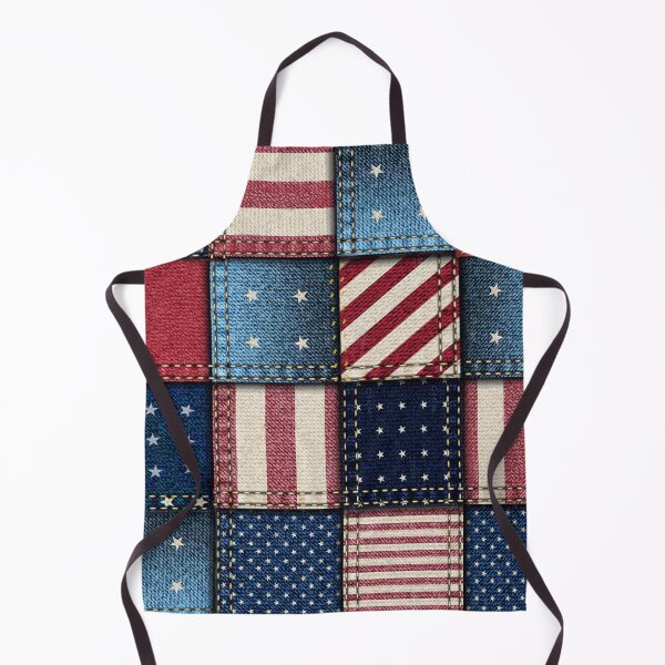 Item preview, Patchwork denim with stars and stripes designed and sold by Elmanji.