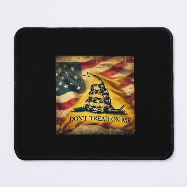 Item preview, "Patriotic Vintage: American and 'Don't Tread on Me' Flags Waving in Unity" designed and sold by uberjoe.