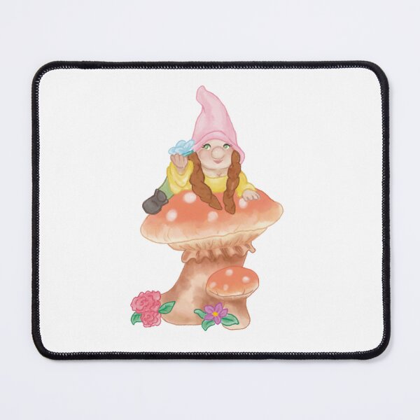 Item preview, Pink Hat Gnome on a Mushroom designed and sold by MoodyOwlArt.