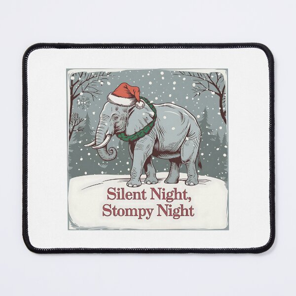 Item preview, Christmas Elephant/Silent Night Stompy Night/Christmas Animal Art designed and sold by RadiantRoost.
