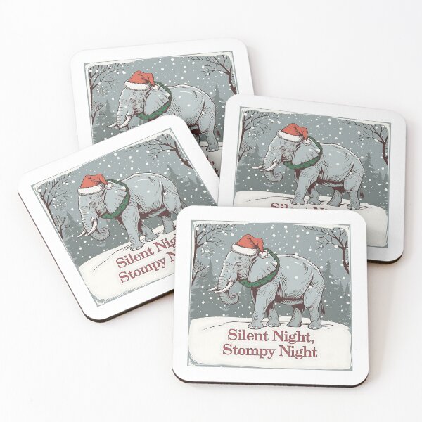 Item preview, Christmas Elephant/Silent Night Stompy Night/Christmas Animal Art designed and sold by RadiantRoost.