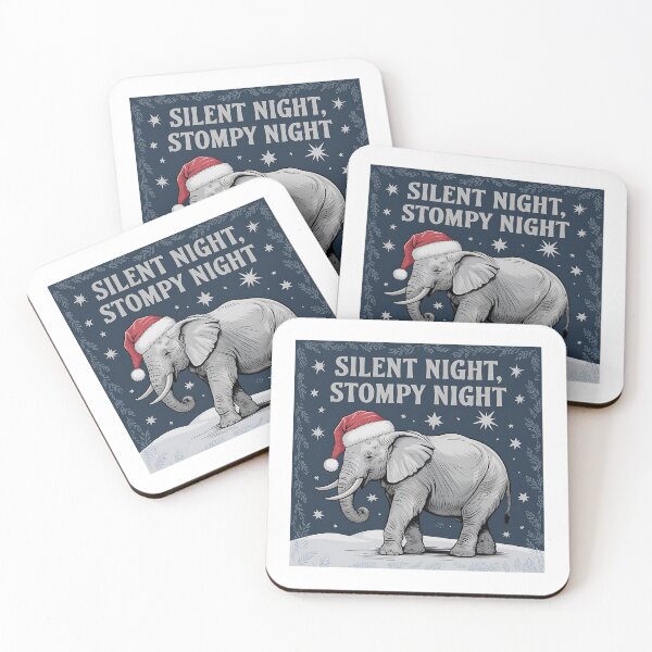 Item preview, Christmas Elephant/Silent Night Stompy Night/Christmas Animal Art designed and sold by RadiantRoost.