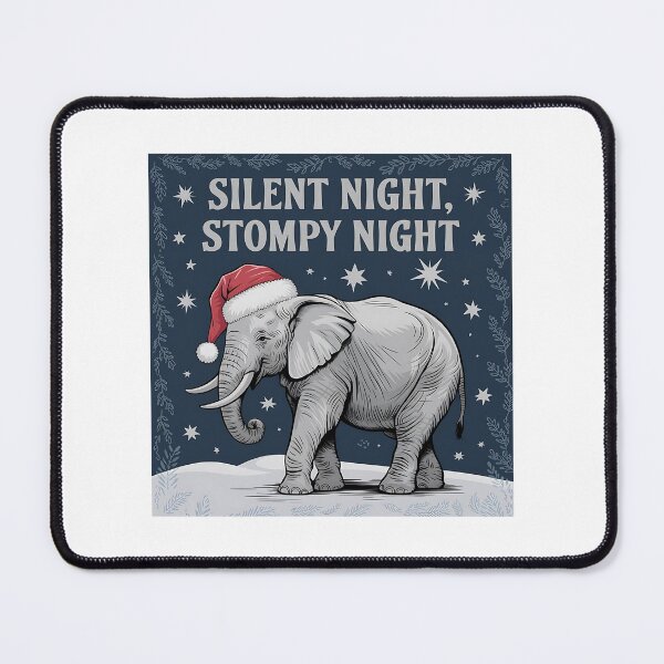 Item preview, Christmas Elephant/Silent Night Stompy Night/Christmas Animal Art designed and sold by RadiantRoost.