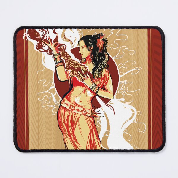 Item preview, Bohemian woman with heart going up in smoke - Art Nouveau style designed and sold by asamijess.
