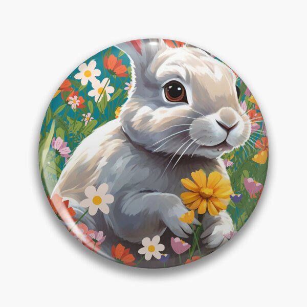 Item preview, White Rabbit Among Flowers In A Garden designed and sold by Ciervo Primavera.