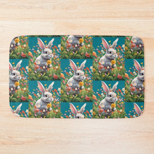 Item preview, White Rabbit Among Flowers In A Garden designed and sold by Ciervo Primavera.