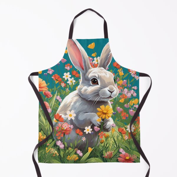 Item preview, White Rabbit Among Flowers In A Garden designed and sold by Ciervo Primavera.