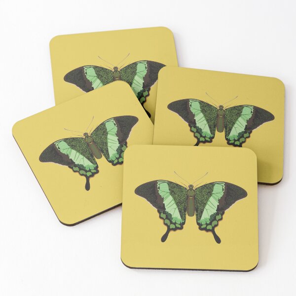 Item preview, E is for Emerald Swallowtail Moth ,Emerald Swallowtail – Striking Green Butterfly Wildlife Illustration designed and sold by PrettylittlepastelUk.