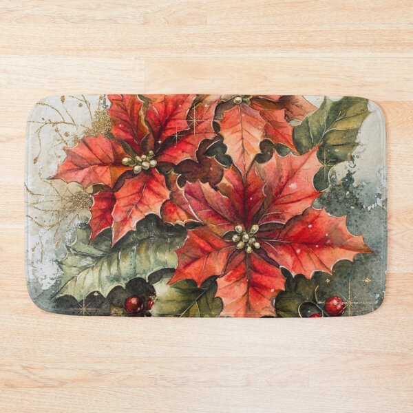Item preview, Festive Watercolor Poinsettia Arrangement designed and sold by Cris888.