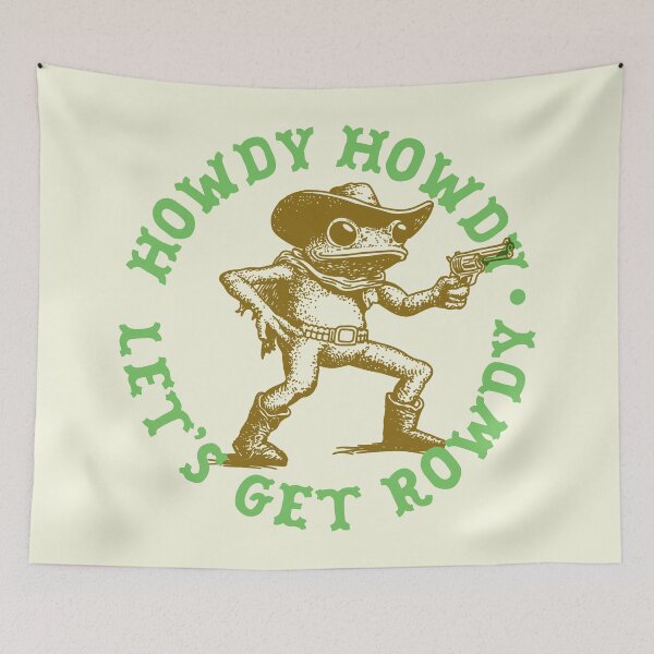 Item preview, Howdy Howdy Let’s Get Rowdy Cowboy Frog Western Design designed and sold by thegoodwordsco.