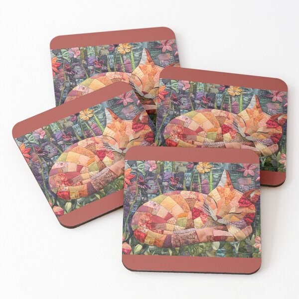 Item preview, Sleeping Cat in Flowers designed and sold by WitsandWonders.