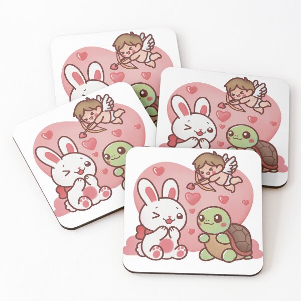 Item preview, Cute Valentine Bunny, Turtle, and Cupid designed and sold by PieChocolate.