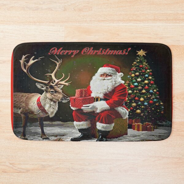 Item preview, Santa Gives Wrapped Christmas Gifts To Reindeer designed and sold by kristalcurt.