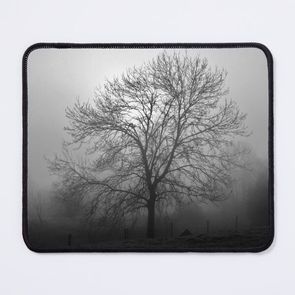 Item preview, Ash tree in fog, Hob Moor, monochrome designed and sold by paulboizot.