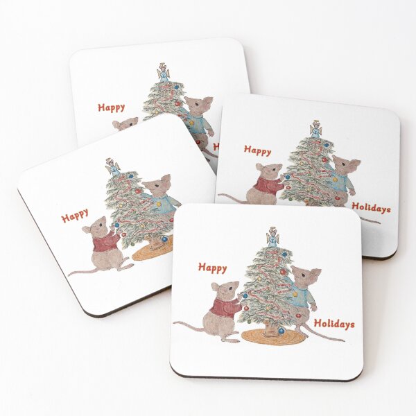 Item preview, Tree Trimming Mice Happy Holidays designed and sold by PaintomimeHorse.