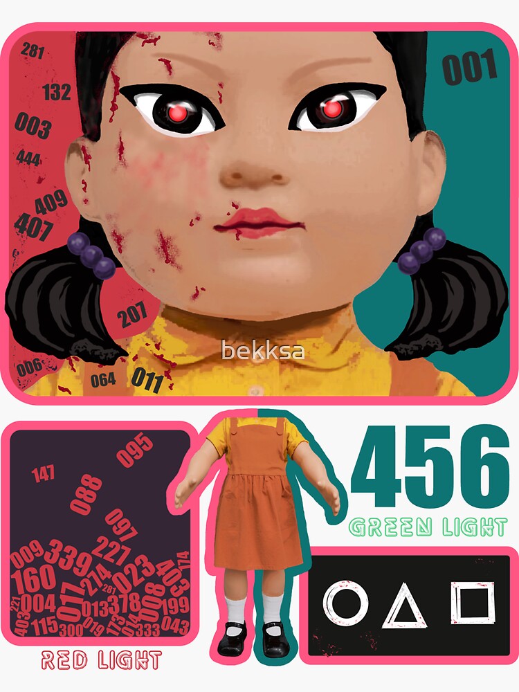 "SQUID GAME. Squid Game Doll. Squid Game Red Light Green Light. (white