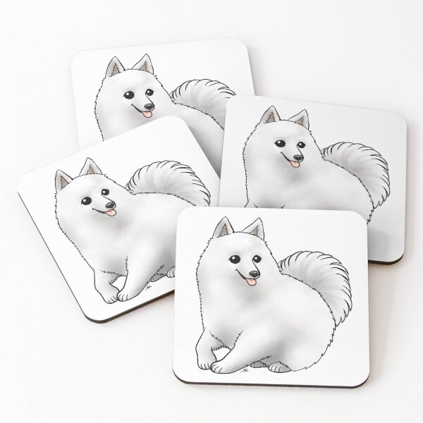Item preview, Dog - Japanese Spitz - Black Eyes designed and sold by Jennifer Stolzer.
