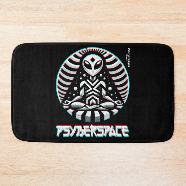 Artikelvorschau, Psyberspace Lotus Position Alien | Chromadrift Anaglyph Brutalismus Monochrome Power Illustration | Perfektes Achtsamkeitsgeschenk entworfen und verkauft von Psyberspace.