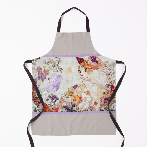 Item preview, Patchwork Cat and Purple Trim designed and sold by WitsandWonders.