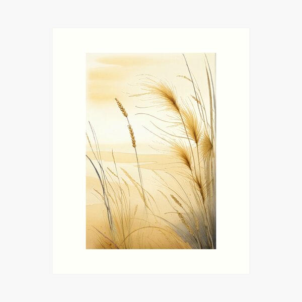 Watercolor Sand Dunes with Grasses 2 Art Print