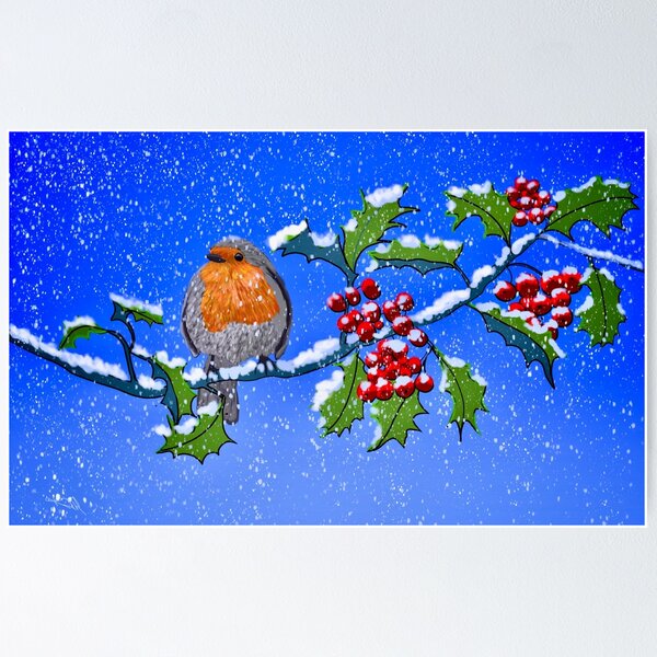 Item preview, Robin & Holly Art designed and sold by Karen Harding Art and Illustration .