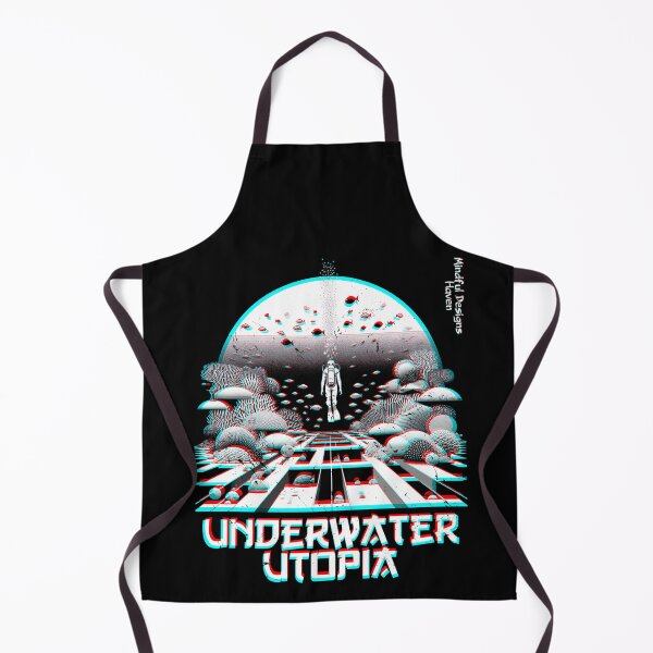 Item preview, SCUBA Diver in a Surreal Underwater Utopia | Chromadrift Anaglyph Brutalism Monochrome Power Illustration | Perfect Mindfulness Gift designed and sold by Psyberspace.